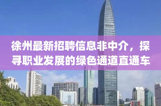 徐州最新招聘信息非中介，探尋職業(yè)發(fā)展的綠色通道直通車(chē)