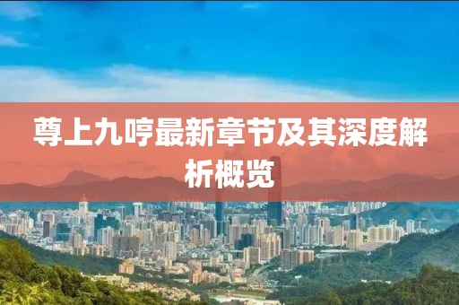 尊上九哼最新章節(jié)及其深度解析概覽