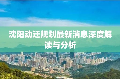 沈陽動(dòng)遷規(guī)劃最新消息深度解讀與分析
