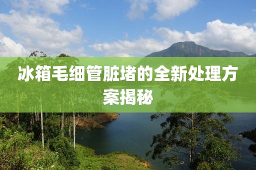 冰箱毛細管臟堵的全新處理方案揭秘