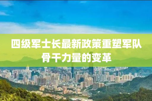 四級(jí)軍士長(zhǎng)最新政策重塑軍隊(duì)骨干力量的變革