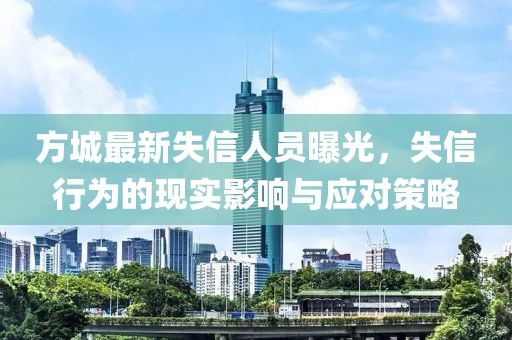 方城最新失信人員曝光，失信行為的現(xiàn)實(shí)影響與應(yīng)對策略