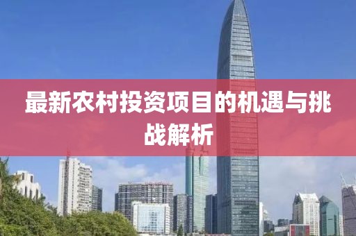 最新農(nóng)村投資項(xiàng)目的機(jī)遇與挑戰(zhàn)解析