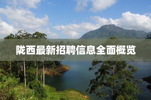 隴西最新招聘信息全面概覽