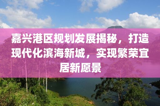 嘉興港區(qū)規(guī)劃發(fā)展揭秘，打造現(xiàn)代化濱海新城，實(shí)現(xiàn)繁榮宜居新愿景