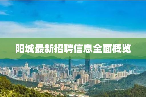 陽(yáng)城最新招聘信息全面概覽