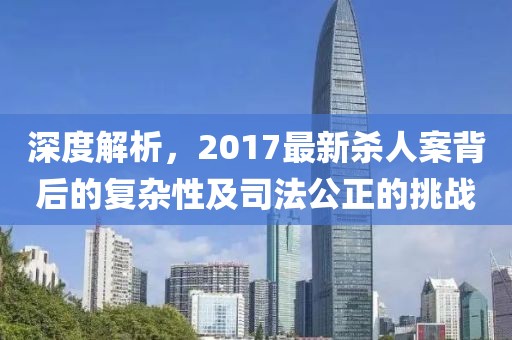 深度解析，2017最新殺人案背后的復(fù)雜性及司法公正的挑戰(zhàn)