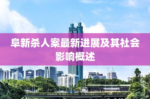 阜新殺人案最新進(jìn)展及其社會影響概述