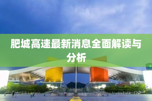 肥城高速最新消息全面解讀與分析