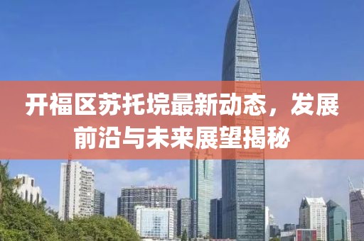 開福區(qū)蘇托垸最新動(dòng)態(tài)，發(fā)展前沿與未來展望揭秘