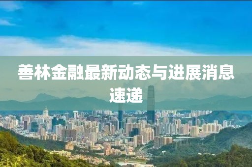 善林金融最新動(dòng)態(tài)與進(jìn)展消息速遞