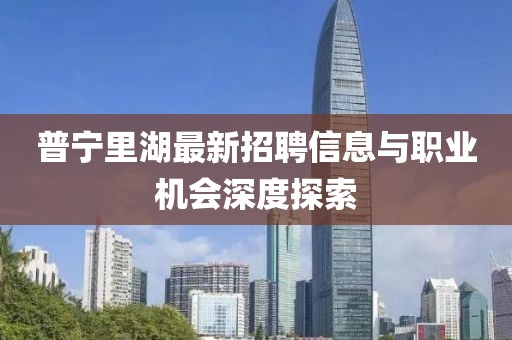 普寧里湖最新招聘信息與職業(yè)機會深度探索