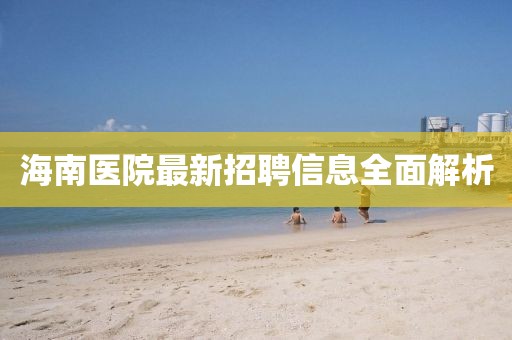 海南醫(yī)院最新招聘信息全面解析