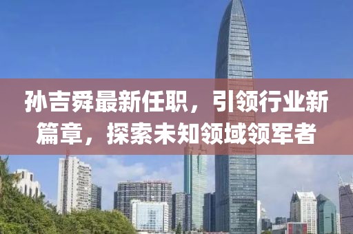 孫吉舜最新任職，引領(lǐng)行業(yè)新篇章，探索未知領(lǐng)域領(lǐng)軍者