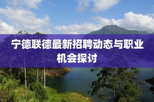 寧德聯(lián)德最新招聘動態(tài)與職業(yè)機會探討