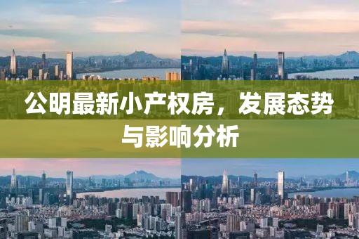 公明最新小產(chǎn)權(quán)房，發(fā)展態(tài)勢與影響分析