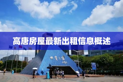 高唐房屋最新出租信息概述