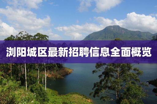 瀏陽(yáng)城區(qū)最新招聘信息全面概覽
