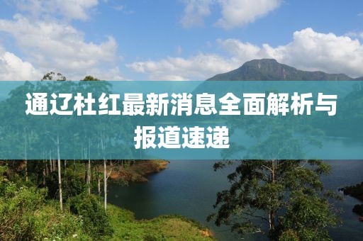 通遼杜紅最新消息全面解析與報(bào)道速遞