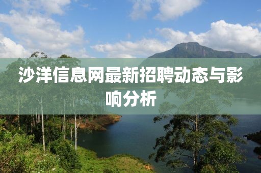 沙洋信息網(wǎng)最新招聘動(dòng)態(tài)與影響分析
