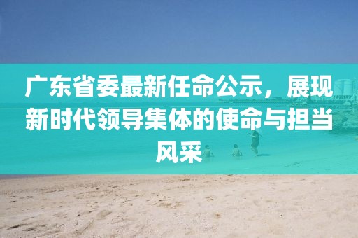 廣東省委最新任命公示，展現(xiàn)新時代領(lǐng)導(dǎo)集體的使命與擔(dān)當(dāng)風(fēng)采