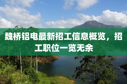 魏橋鋁電最新招工信息概覽，招工職位一覽無(wú)余