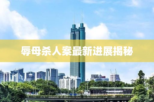 辱母殺人案最新進(jìn)展揭秘