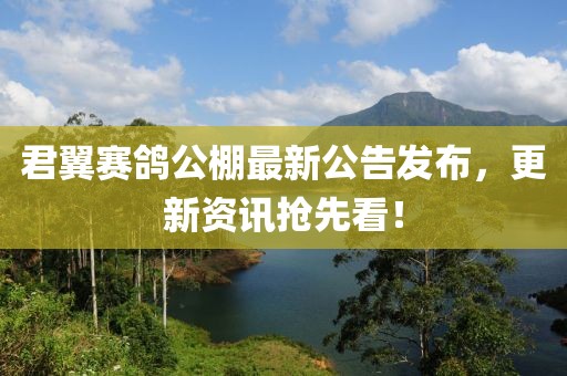 君翼賽鴿公棚最新公告發(fā)布，更新資訊搶先看！