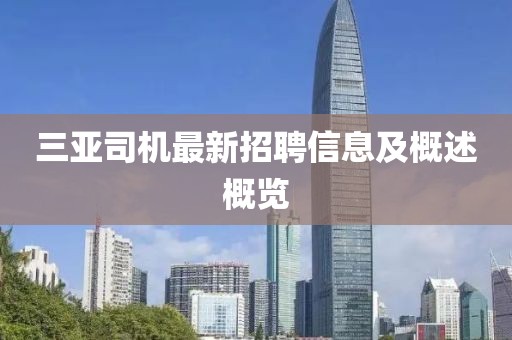 三亞司機(jī)最新招聘信息及概述概覽