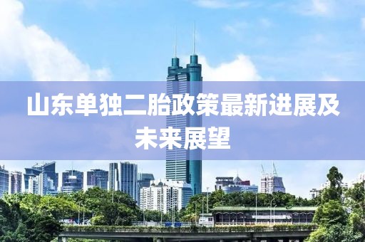 山東單獨二胎政策最新進展及未來展望