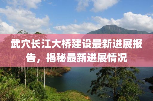 武穴長(zhǎng)江大橋建設(shè)最新進(jìn)展報(bào)告，揭秘最新進(jìn)展情況