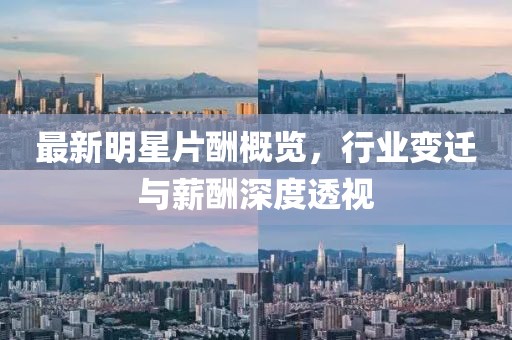 最新明星片酬概覽，行業(yè)變遷與薪酬深度透視