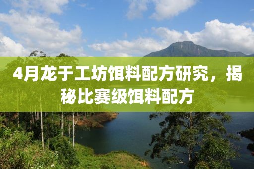 4月龍于工坊餌料配方研究，揭秘比賽級(jí)餌料配方