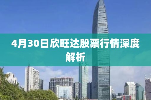 4月30日欣旺達(dá)股票行情深度解析