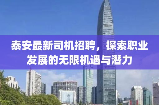 泰安最新司機(jī)招聘，探索職業(yè)發(fā)展的無限機(jī)遇與潛力