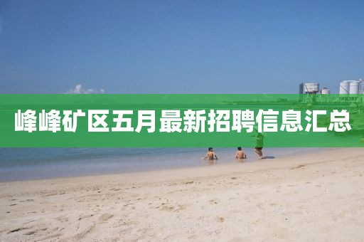 峰峰礦區(qū)五月最新招聘信息匯總