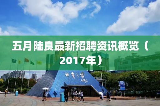 五月陸良最新招聘資訊概覽（2017年）