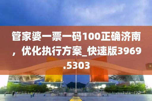 管家婆一票一碼100正確濟(jì)南，優(yōu)化執(zhí)行方案_快速版3969.5303