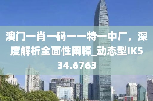 澳門一肖一碼一一特一中廠，深度解析全面性闡釋_動態(tài)型IK534.6763