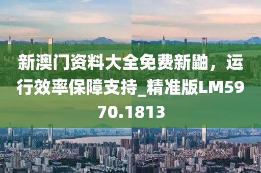 新澳門資料大全免費(fèi)新鼬，運(yùn)行效率保障支持_精準(zhǔn)版LM5970.1813