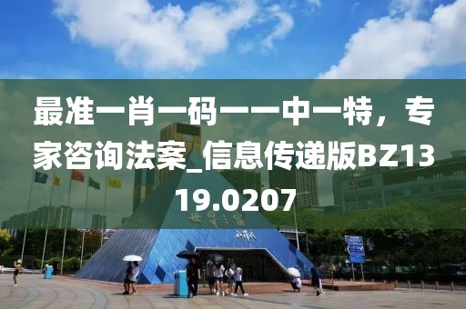 最準(zhǔn)一肖一碼一一中一特，專家咨詢法案_信息傳遞版BZ1319.0207