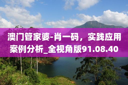 澳門管家婆-肖一碼，實踐應(yīng)用案例分析_全視角版91.08.40
