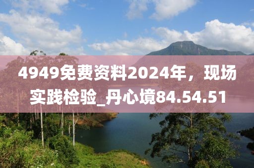 4949免費(fèi)資料2024年，現(xiàn)場實(shí)踐檢驗(yàn)_丹心境84.54.51
