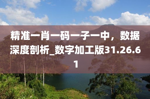 精準一肖一碼一子一中，數(shù)據(jù)深度剖析_數(shù)字加工版31.26.61