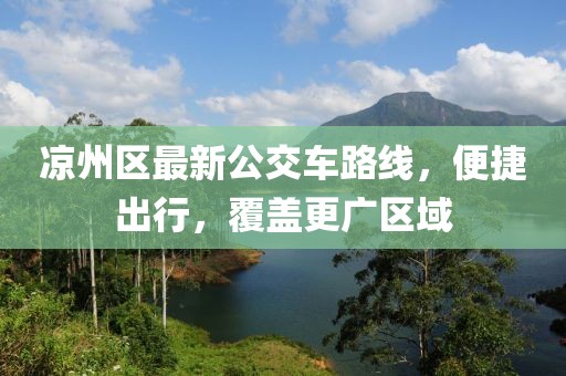 涼州區(qū)最新公交車路線，便捷出行，覆蓋更廣區(qū)域