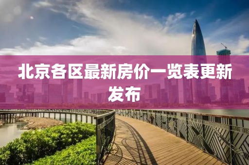 北京各區(qū)最新房價一覽表更新發(fā)布
